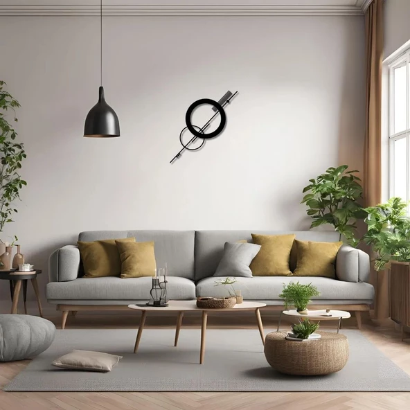 Metal Duvar Dekorasyonu Şekil 2 (Modern Circle) Metal Duvar Tablosu Soyut - 3