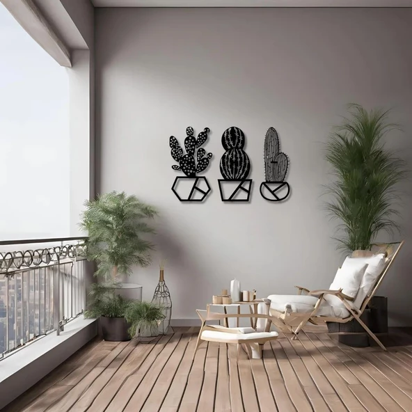 Sanatsal Metal Tablo Kaktüs (Cactus) Metal Duvar Tablosu Doğal - Resim 4