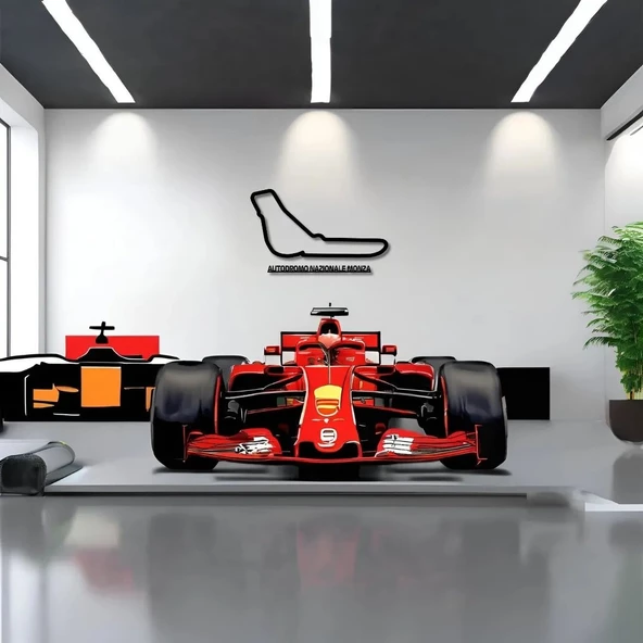 Sanatsal Metal Tablo İtalya Grand Prix Metal Duvar Tablosu Formula 1 - 4