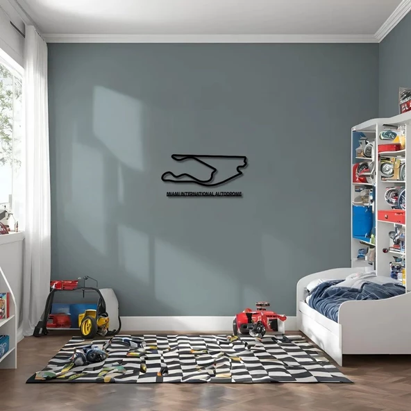 Dekoratif Metal Sanatı Miami Grand Prix Metal Duvar Tablosu Formula 1 - Resim 3