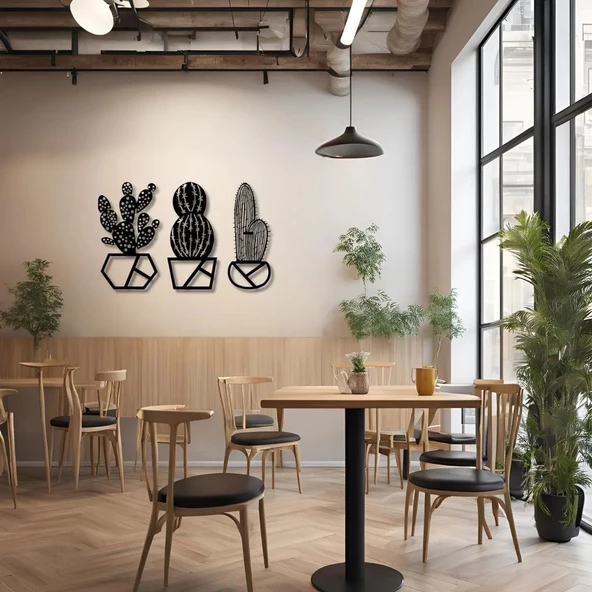 Sanatsal Metal Tablo Kaktüs (Cactus) Metal Duvar Tablosu Doğal - Resim 5