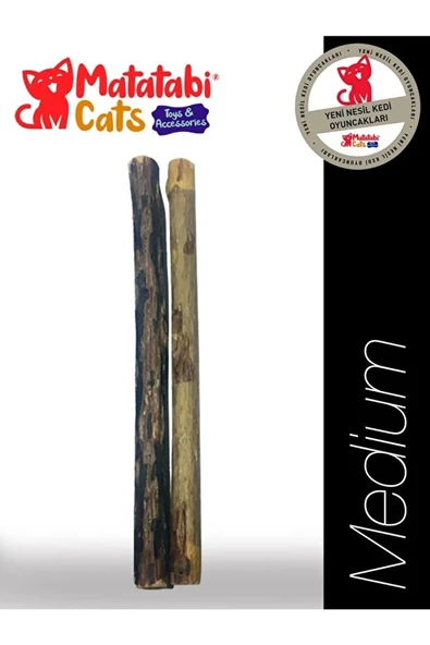 Matatabi Cats Stick Medium Doğal Kedi Çiğneme Çubuğu, Kedi Oyuncağı 2'li