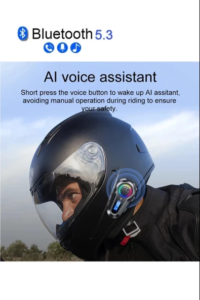 Radyo Özellikli Kask Kulaklık Q-08P Su Geçirmez Bluetooth Motosiklet Radyolu Bluetooth Kulaklık - 3