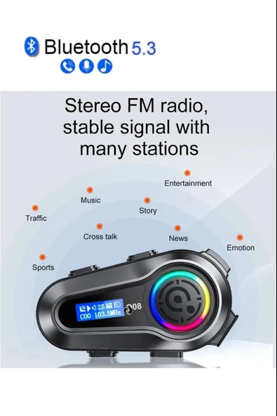 Radyo Özellikli Kask Kulaklık Q-08P Su Geçirmez Bluetooth Motosiklet Radyolu Bluetooth Kulaklık - 5
