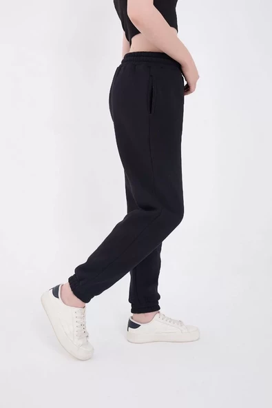 Kadın Lastikli Baskılı Eşofman Pantolon - Lacivert - 2