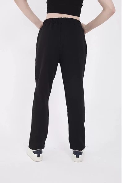 Baskılı Eşofman Pantolon - Siyah - 3
