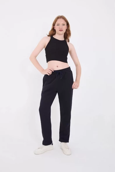 Unisex  Basic Eşofman Pantolon - Lacivert - 3