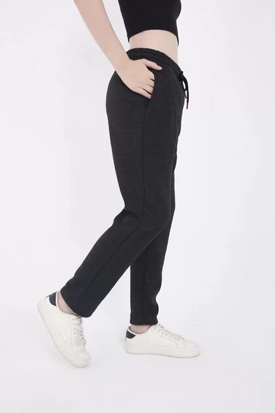 Unisex  Basic Eşofman Pantolon - Antrasit - 6