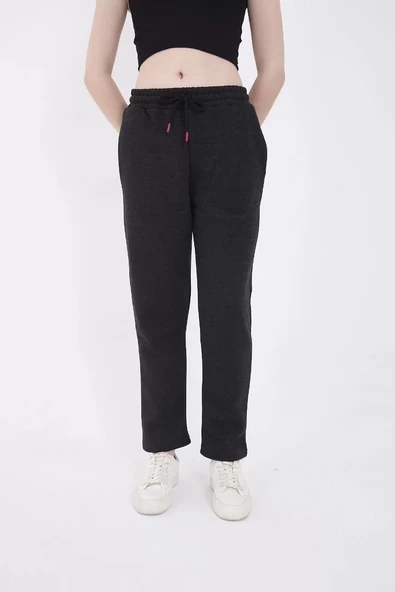 Unisex  Basic Eşofman Pantolon - Antrasit - 5