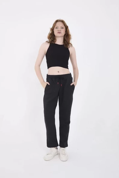 Unisex  Basic Eşofman Pantolon - Antrasit - 2