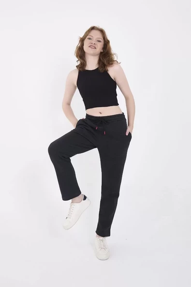 Unisex  Basic Eşofman Pantolon - Antrasit - 4
