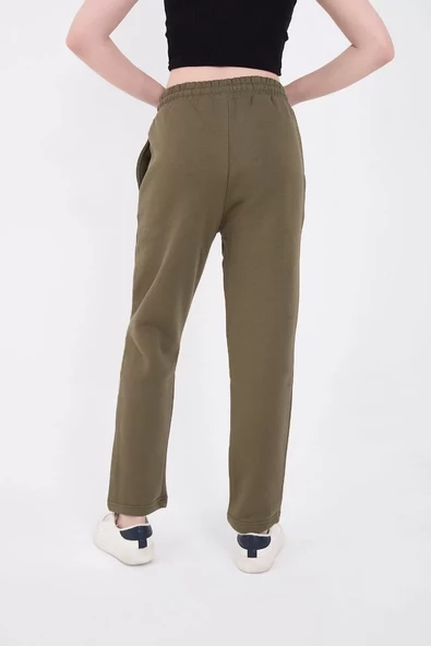 Unisex  Basic Eşofman Pantolon - Hakİ - 8