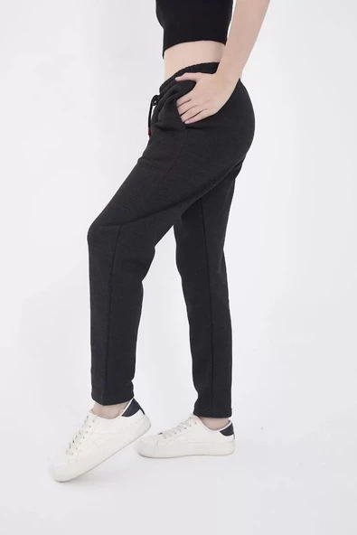 Unisex  Basic Eşofman Pantolon - Antrasit - 7