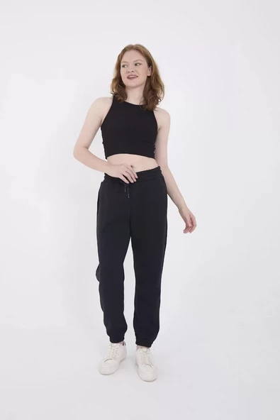 Basic Lastikli Eşofman Pantolon - Lacivert - 2