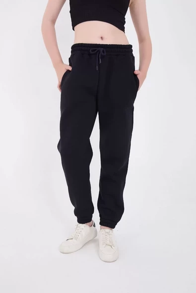 Basic Lastikli Eşofman Pantolon - Lacivert - 5