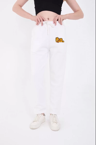 Baskılı Eşofman Pantolon - Beyaz - 2