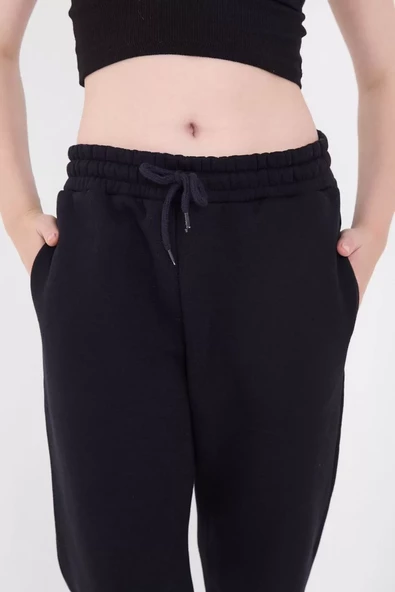 Basic Lastikli Eşofman Pantolon - Lacivert - 3