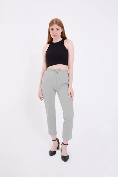 Kadın Tam Kalıp Basic Eşofman Pantolon - Gri - 2