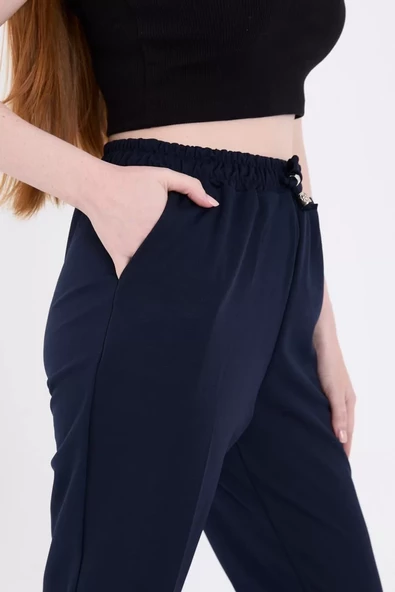 Kadın Tam Kalıp Basic Eşofman Pantolon - Lacivert - 6