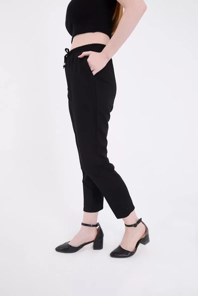Kadın Tam Kalıp Basic Eşofman Pantolon - Siyah - 6