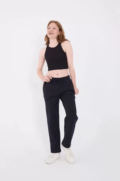 Unisex  Basic Eşofman Pantolon - Lacivert - 2