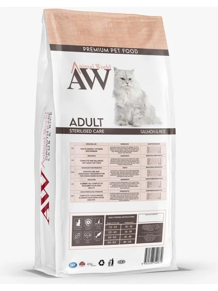 Animal World Somonlu Kısırlaştırılmış Kedi Maması 15 kg