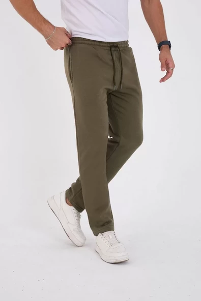 Unisex Basic Eşofman Pantolon - Haki - 6