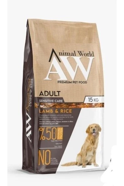 Animal World Kuzu Etli Pirinçli Yetişkin Köpek Maması 15 Kg