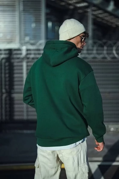 Penye Kapşonlu Basic SweatShirt - Haki