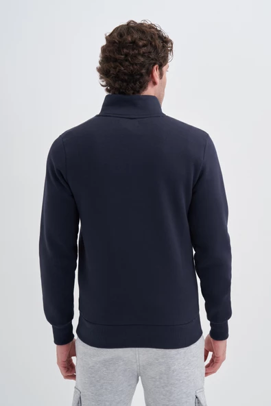 Cazador 24KCEEO05618 Lacivert Erkek 3 İplik Yarım Fermuarlı Geniş Boğazlı Sweat - 3