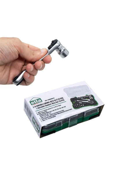 ELTA 1/4"ALTIKÖŞE CIRCIRLI LOKMA ANH.VE BİTS SET 23PARÇA - 8