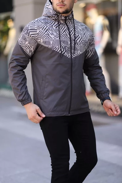Unisex Kapüşonlu  Astarlı Yağmurluk - Kahve - 2