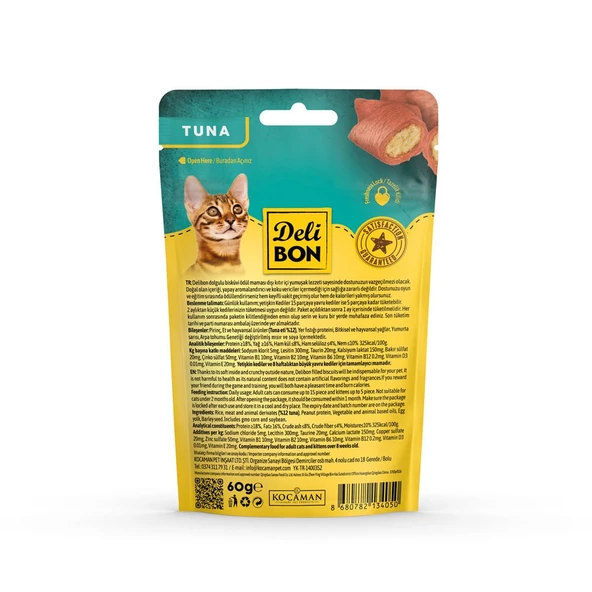 DELİBON CHRUNCHY İÇİ DOLGULU ÖDÜL BİSKÜVİSİ TUNALI 60GR