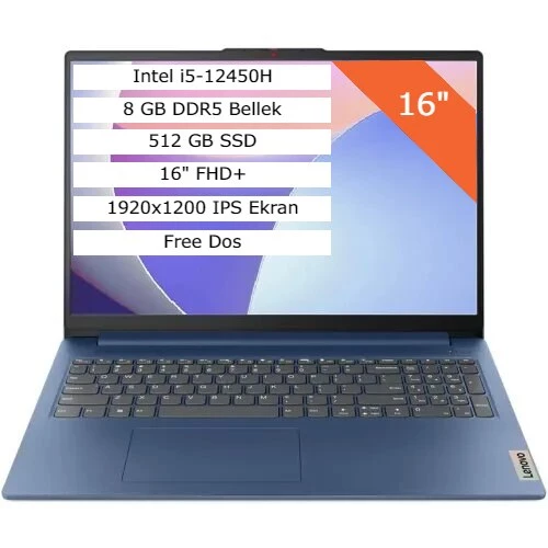 Lenovo IdeaPad Slim 3 16IAH8 83ES002FTR i5-12450H 8 GB 512 GB SSD 16