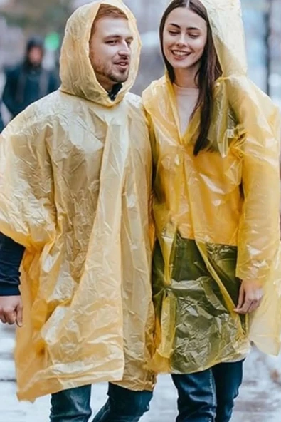 Özel Üretim Kullan At Su Geçirmez Sızdırmaz 0,2mm Kalınlık Tek Kullanımlık 10 Adet Yağmurluk - 3