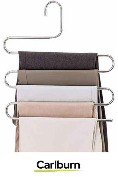 Özel Üretim Uzun Ömürlü Yer Tasarrufu Sağlayan Düzenleyici Organizer Paslanmaz Krom Pantolon Askısı - 2