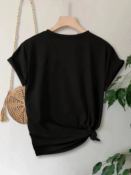 Anneler Günü Baskılı T-shirt - Siyah - 3