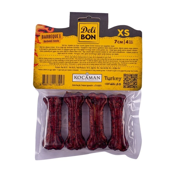 DELİBON DERİ PRES KEMİK 7CM XS BOY 4LÜ PAKET BARBEKÜ 7CMX4AD.