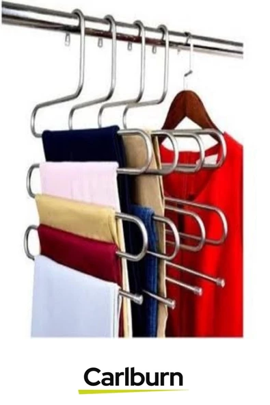 Özel Üretim Uzun Ömürlü Yer Tasarrufu Sağlayan Düzenleyici Organizer Paslanmaz Krom Pantolon Askısı - 3