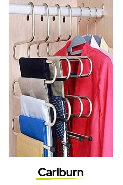 Özel Üretim Uzun Ömürlü Yer Tasarrufu Sağlayan Düzenleyici Organizer Paslanmaz Krom Pantolon Askısı - 4