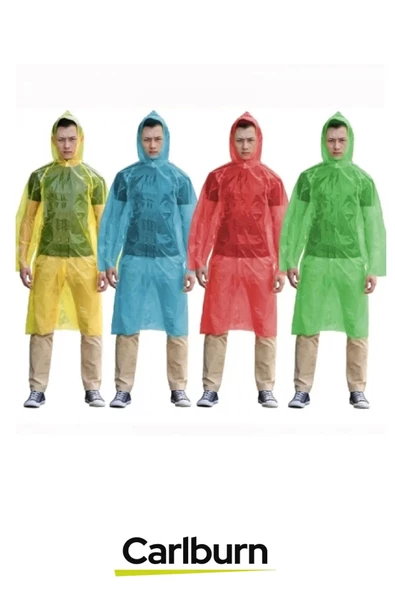 Özel Üretim Kullan At Su Geçirmez Sızdırmaz 0,2mm Kalınlık Tek Kullanımlık 10 Adet Yağmurluk - 4