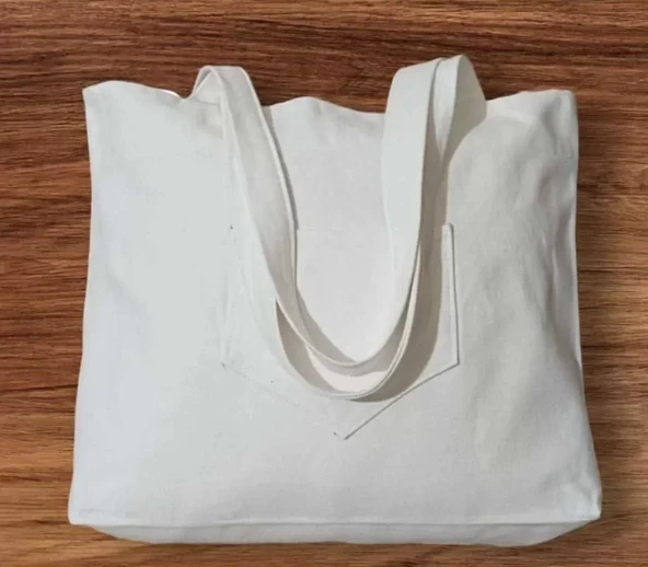 Unisex Piknik ve Deniz Cepli Fermuarlı Çanta - Beyaz - 4