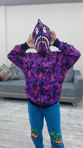 Unisex Pubg Bape  Hoodie - Mor