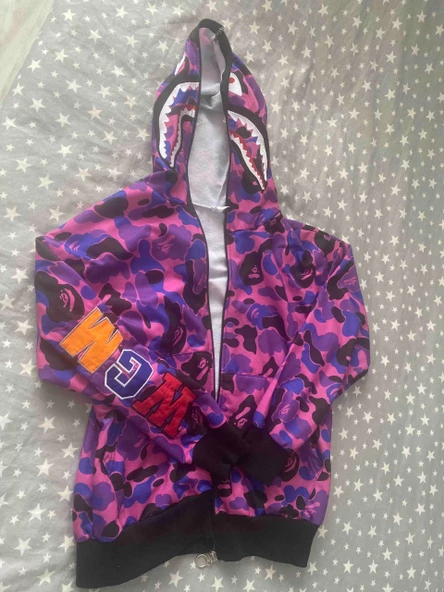 Unisex Pubg Bape  Hoodie - Mor - 7