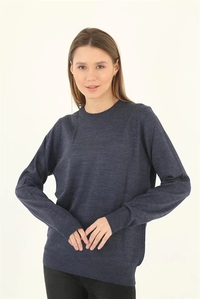 Kadın  Balıkçı Yaka Triko Kazak - İndigo - 4