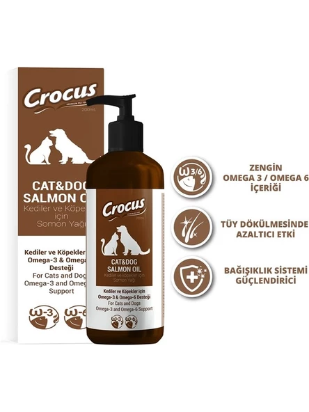 Crocus Kedi Köpek Somon Yağı 200 Ml