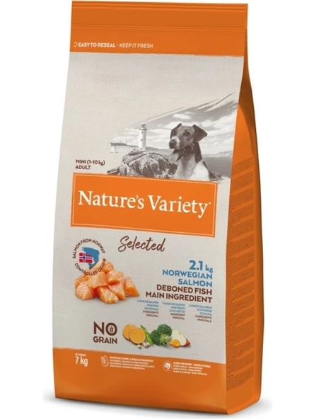 Nature's Variety Dog No Selected Mını Adult Norw. Salmon 7kg