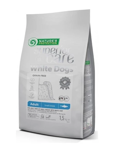 Natures Protection Tahılsız %75 Hayvansal Proteinli Ringa Balıklı Küçük Irk Beyaz Köpek Maması 1.5 Kg