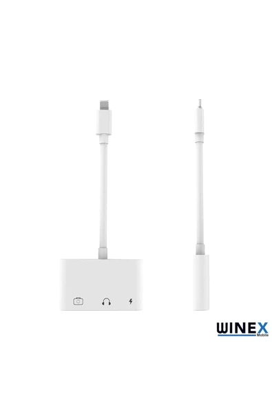 Lightning To 3.5mm Aux+usba Otg+lightning Şarj Adaptör Dönüştürücü