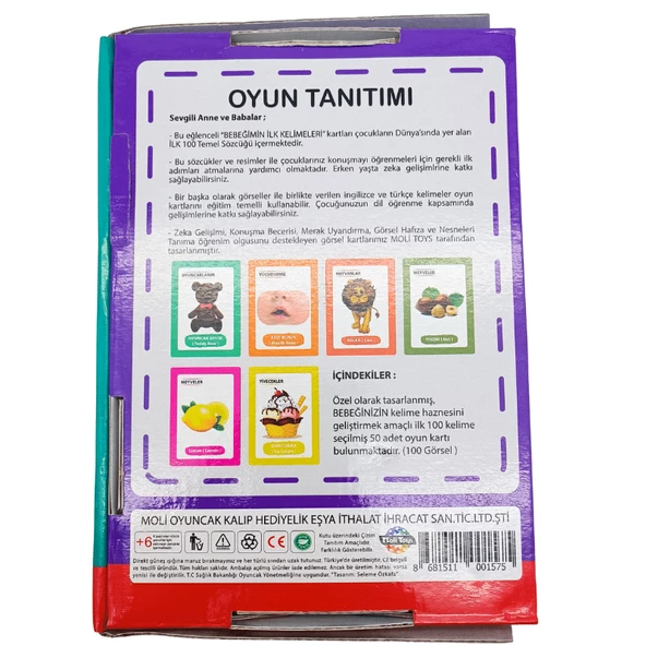 Bebeğimin İlk Kelimeleri Oyunu Eğitici Oyun Kartları 43761 - 3